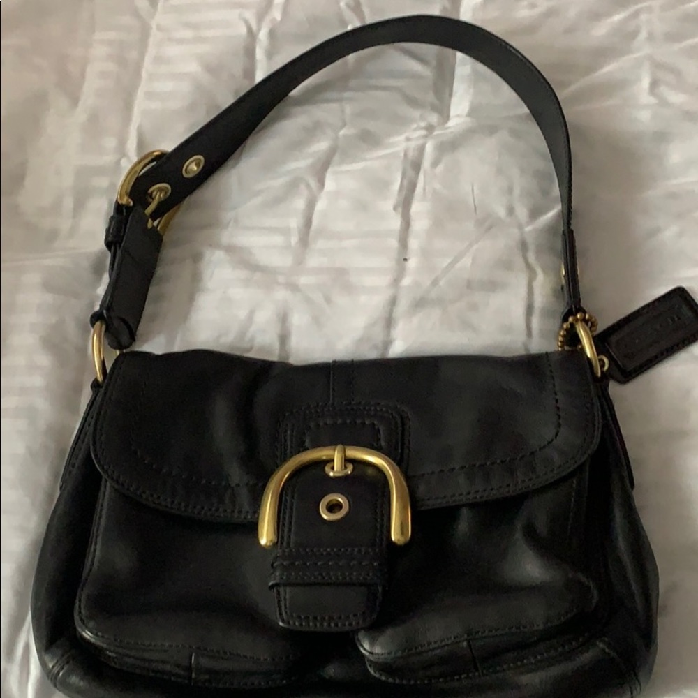 COPY - Black leather Coach shoulder bag